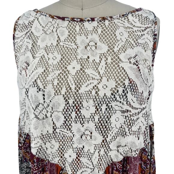 Free People Count Me In Trapeze Top in Floral Combo size Medium - Picture 12 of 16